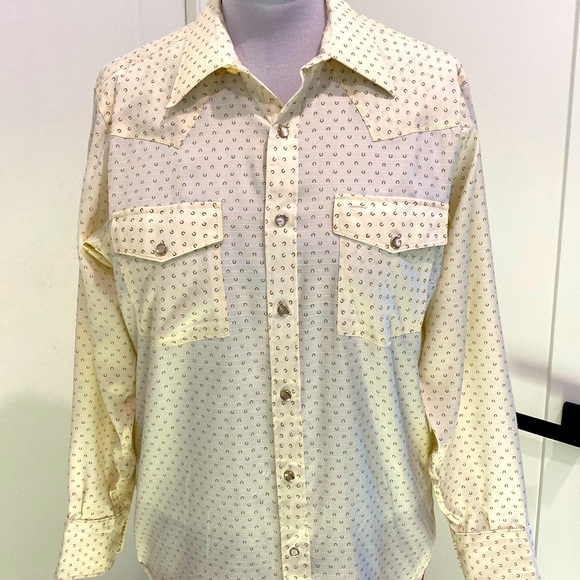 Vintage 80’s Stetson Pearl Snap Country Western Saddle Tail Cowboy ShirtLarge